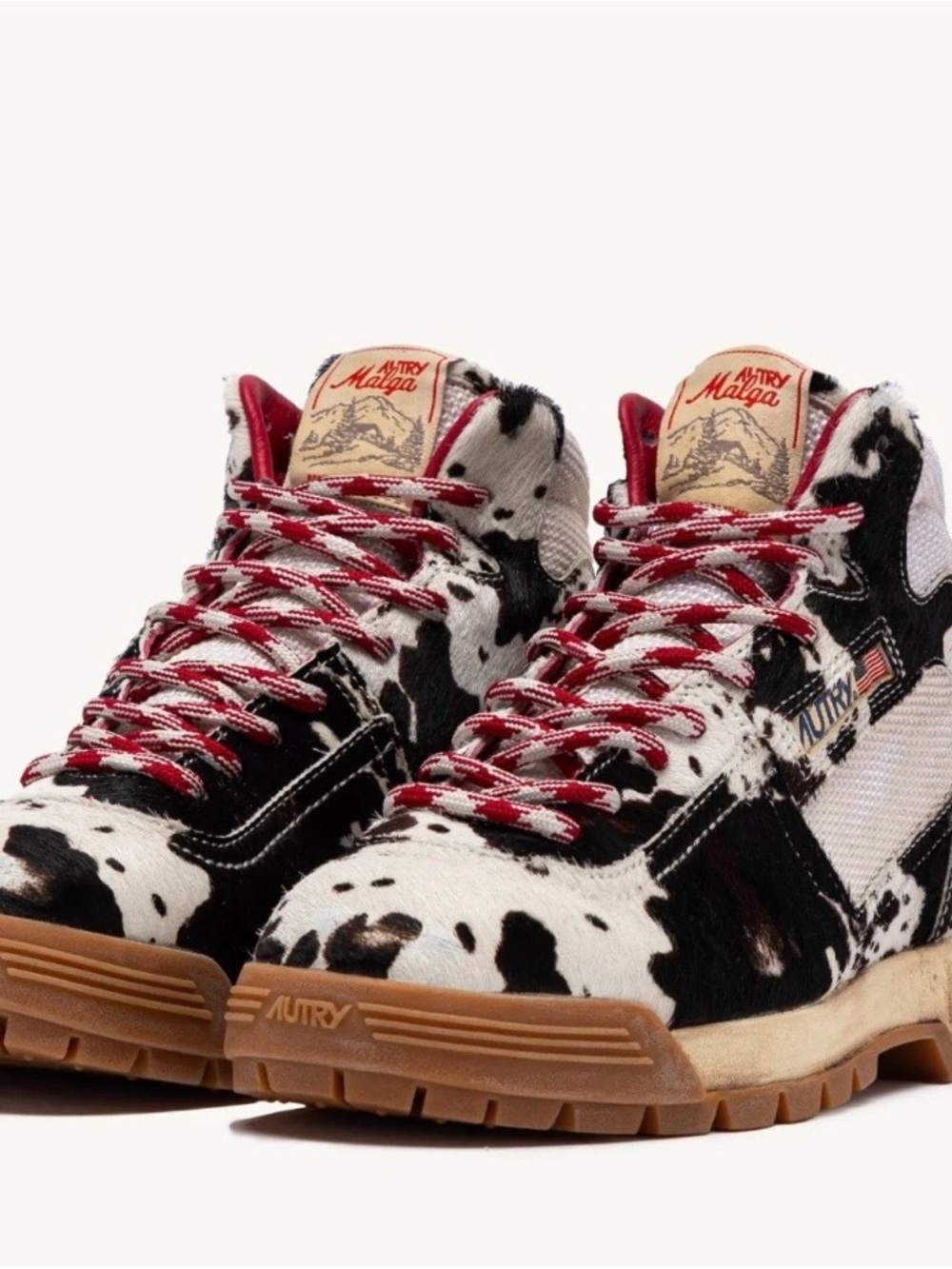 AUTRY SNEAKERS
MALGA IN MARSHMALLOW AND BROWN PONY HAIR EFFECT